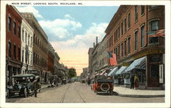 Main Street Looking South Rockland, ME Postcard Postcard Postcard