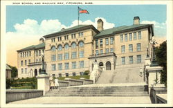 High School and Wallace Way Fitchburg, MA Postcard Postcard Postcard