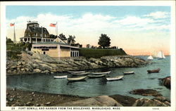 Fort Sewall and Harbor from the Boulevard Marblehead, MA Postcard Postcard Postcard