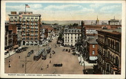 Market Square, Looking West Harrisburg, PA Postcard Postcard Postcard