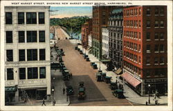 West Market Street, Showing New Market Street Bridge Harrisburg, PA Postcard Postcard Postcard