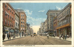 Market Street, Looking West Harrisburg, PA Postcard Postcard Postcard