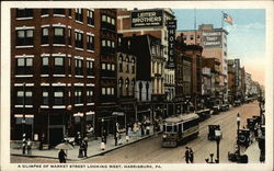 A Glimpse of Market Street Looking West Harrisburg, PA Postcard Postcard Postcard