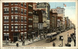 A Glimpse of Market Street Looking West Postcard