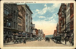 Market Street Looking East Harrisburg, PA Postcard Postcard Postcard