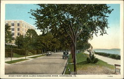 River Front Drive Along Susquehanna River Harrisburg, PA Postcard Postcard Postcard