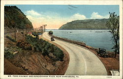 Wm. Penn Highway and Susquehanna River Harrisburg, PA Postcard Postcard Postcard