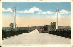 Entrance to Market Street Bridge Harrisburg, PA Postcard Postcard Postcard