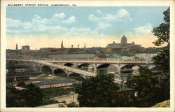 Mulberry Street Bridge Harrisburg, PA Postcard Postcard Postcard