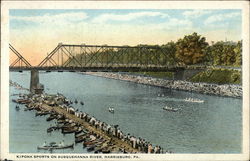 Kipona Sports on the Susquehanna River Postcard