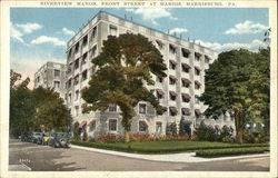 Riverview Manor, Front Street at Harris Postcard