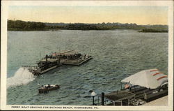 Ferry Boat Leaving for Bathing Beach Harrisburg, PA Postcard Postcard Postcard