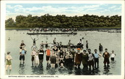 Bathing Beach, Island Park Harrisburg, PA Postcard Postcard Postcard