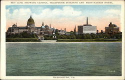 Skyline Showing Capitol, Telephone Building and Penn-Harris Hotel Postcard