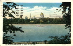 A Glimpse of Harrisburg From Island Park Pennsylvania Postcard Postcard Postcard