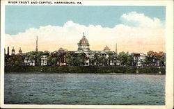 River Front and Capitol Harrisburg, PA Postcard Postcard Postcard