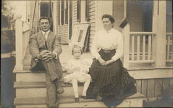 Family on Front Porch Postcard