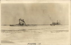 Ships Frozen in Ice Steamers Postcard Postcard Postcard