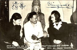 Anna Hay Wong and Ella Chatting with Chingwah Lee Actors Postcard Postcard Postcard