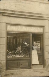 Bavarian Woman Tending Her Shop Postcard