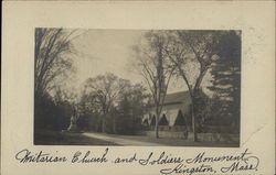 Unitarian Church and Soldiers Monument Kingston, MA Postcard Postcard Postcard