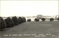 View of the Park and Private Pier, Tivoli Hotel Biloxi, MS Postcard Postcard Postcard