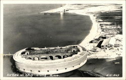 Air View of Ship Island, Fort Massachusetts Mississippi Postcard Postcard Postcard