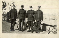 Four Sailors on Deck Navy Postcard Postcard Postcard