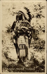 Chief Yellow Thunder Native Americana Postcard Postcard Postcard