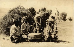 Paiute Drummers and Singers, Carson Indian Agency Postcard