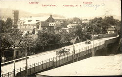 Armory and Viaduct Oneonta, NY Postcard Postcard Postcard