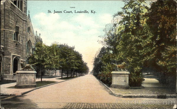 St James Court Louisville KY Postcard