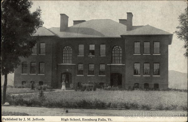 High School Enosburg Falls, VT Postcard