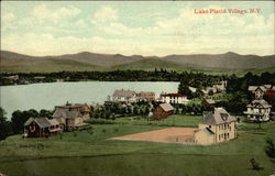 View of Village Lake Placid, NY Postcard Postcard Postcard