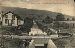 The old D. & H. Canal Looking West Summitville, NY Postcard Postcard Postcard