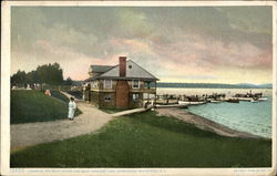 Saranac Inn Boathouse and Dock, Adirondack Mountains Saranac Lake, NY Postcard Postcard Postcard