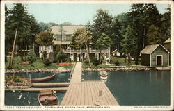 Grand View Hotel, Fourth Lake, Fulton Chain, Adirondack Mountains Inlet, NY Postcard Postcard Postcard