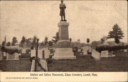 Soldiers and Sailors Monument, Edson Cemetery Postcard