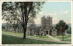 Dormitories: Baker Towerand Founders Hall, Cornell University Postcard