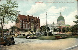 Dominion Square and Y.M.C.A. Building Montreal, PQ Canada Quebec Postcard Postcard Postcard