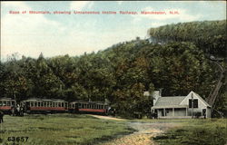 Base of Mountain Showing Uncanoonuc Incline Railway Manchester, NH Postcard Postcard Postcard