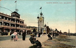 View of Boulevard Revere Beach, MA Postcard Postcard Postcard