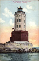 The Lighthouse, San Pedro Harbor Los Angeles, CA Postcard Postcard Postcard