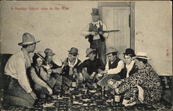 A Sunday School Class in the West Postcard