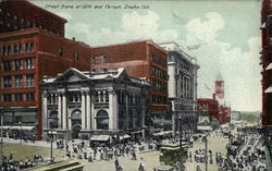 Street Scene at 16th and Farnam Postcard