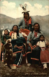 Group of Sioux Indians Native Americana Postcard Postcard Postcard