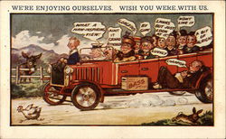 We're Enjoying Ourselves! Caricatures Postcard Postcard Postcard