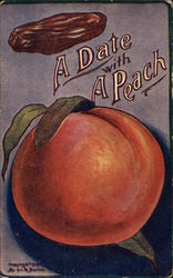 A Date with a Peach Postcard