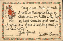 Letter from Santa Santa Claus Postcard Postcard Postcard