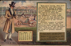 The Style in 1810 - Washington Irving Visits West Point Postcard